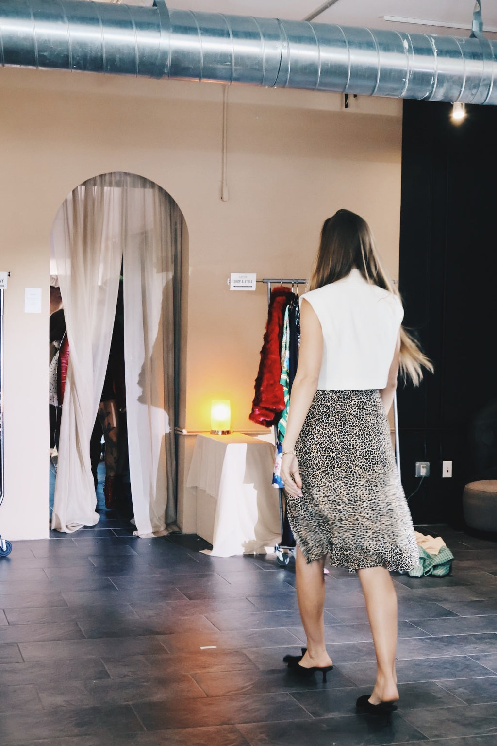 Motel Leopard Slip Skirt