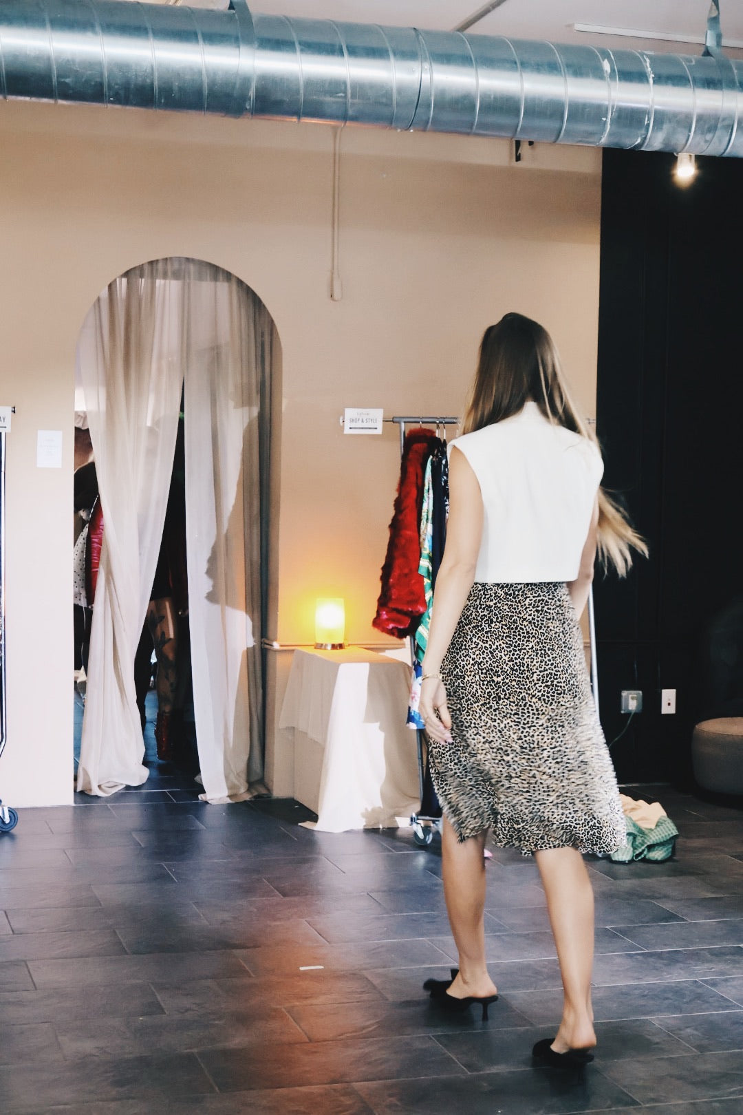 Motel Leopard Slip Skirt