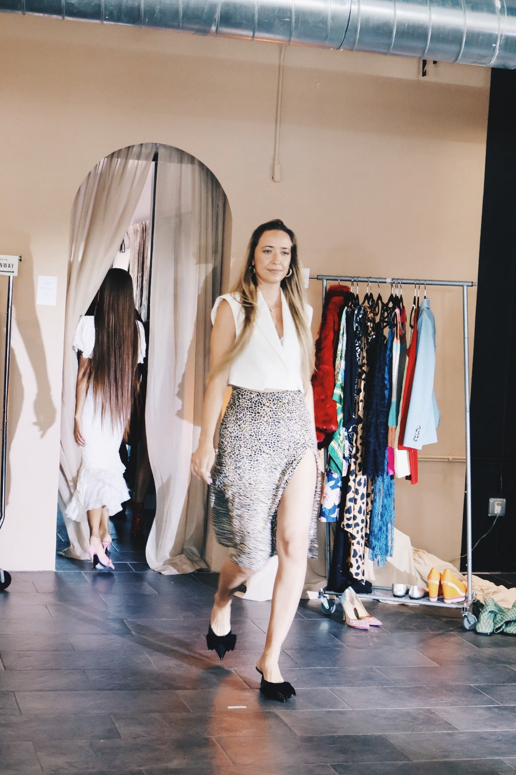 Motel Leopard Slip Skirt