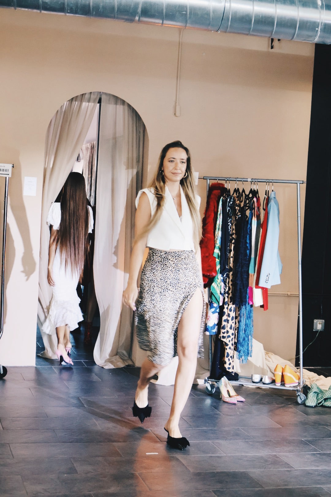Motel Leopard Slip Skirt