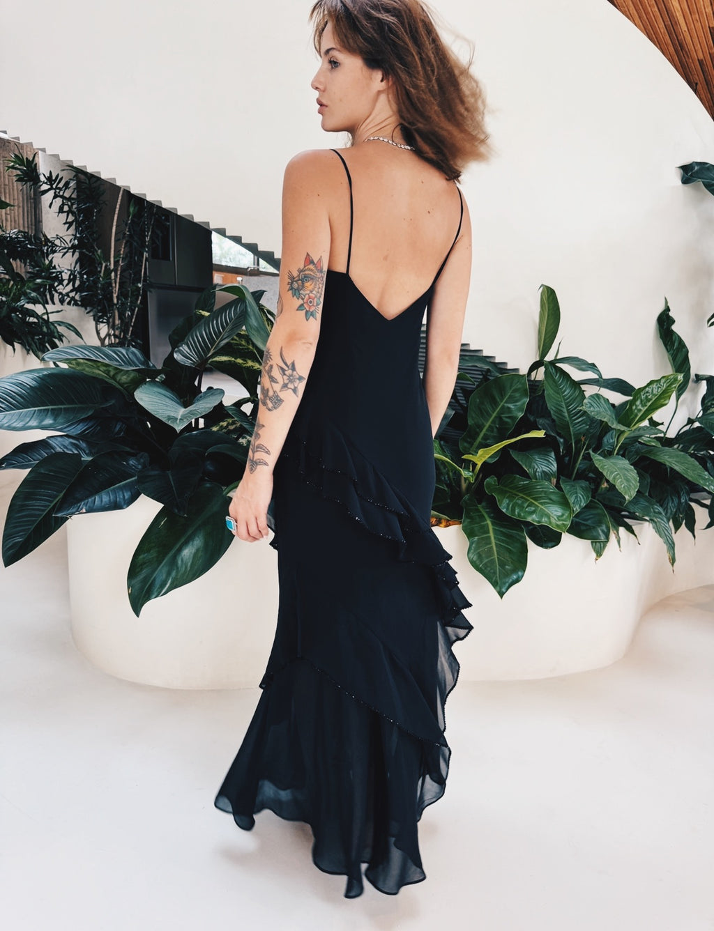 Vintage Black Beaded Dress