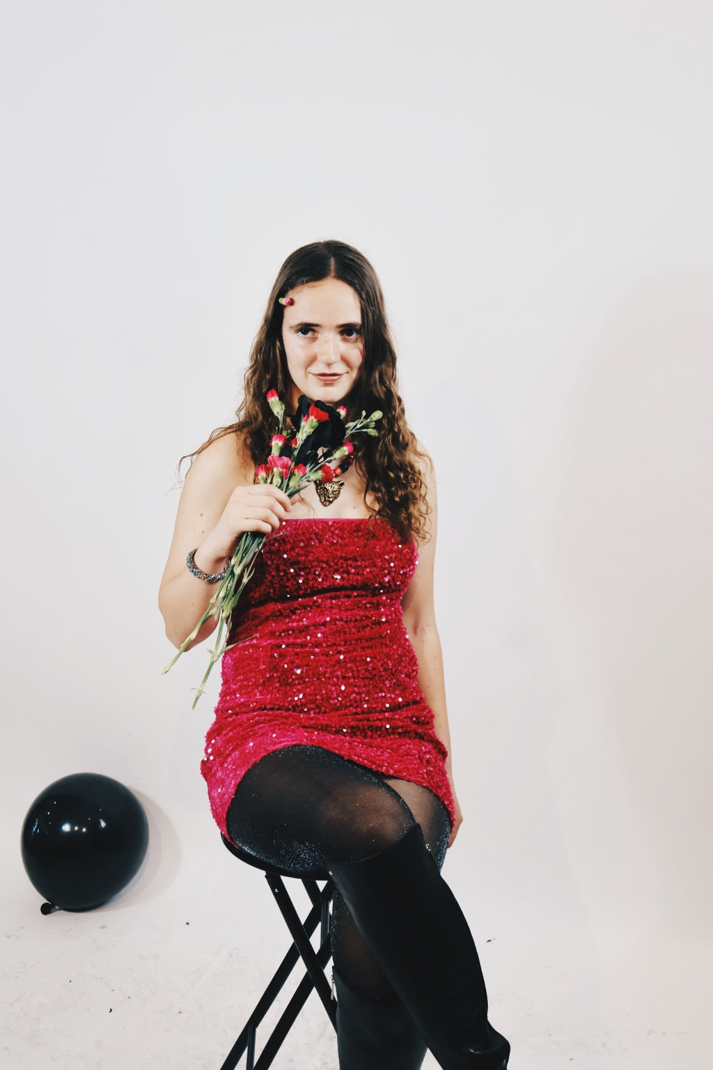 Pink Sequin Mini Dress