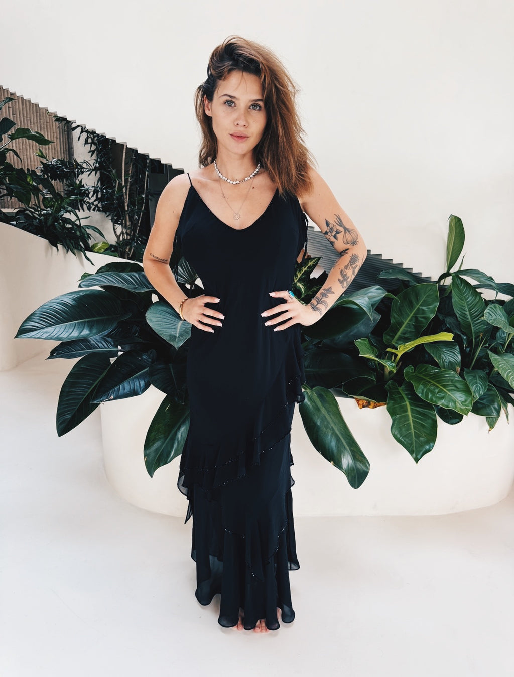 Vintage Black Beaded Dress