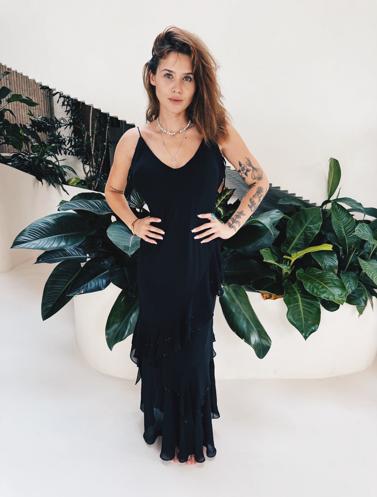 Vintage Black Beaded Dress